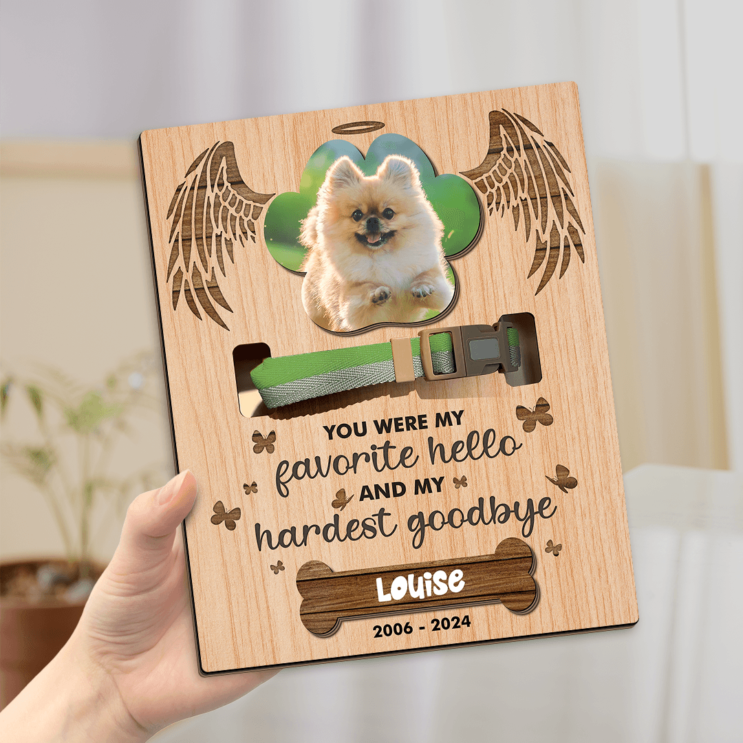 Memorial Pet Collar Sign - Dog Memorial Frame With Collar Holder