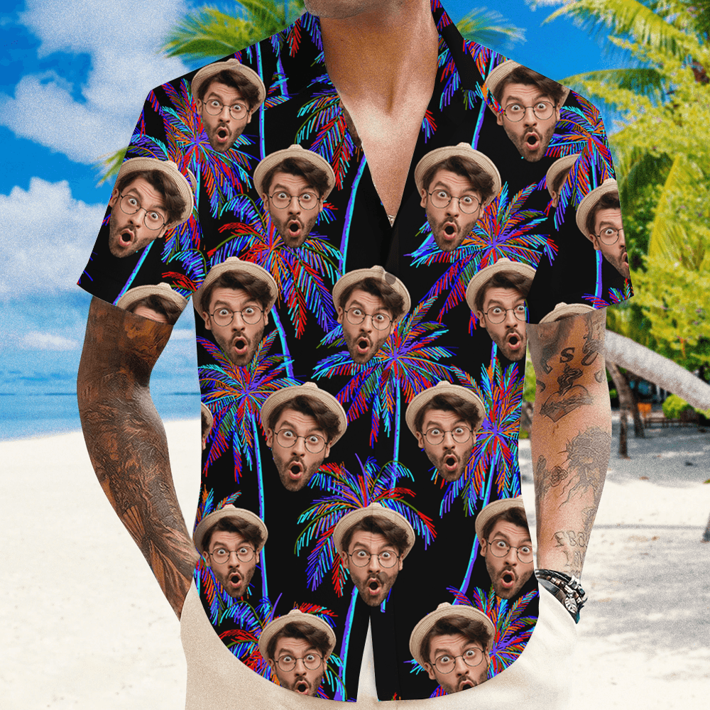 Neon Style Hawaiian Shirt - Personalized Father's Day Gift