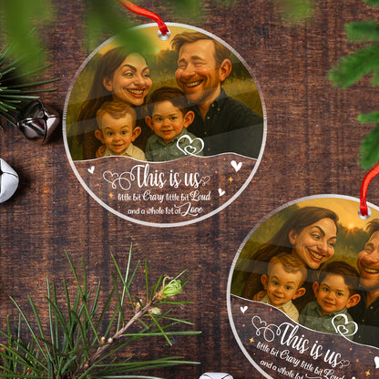 Caricature Art For Funny Couples - Personalized Custom Acrylic Ornament