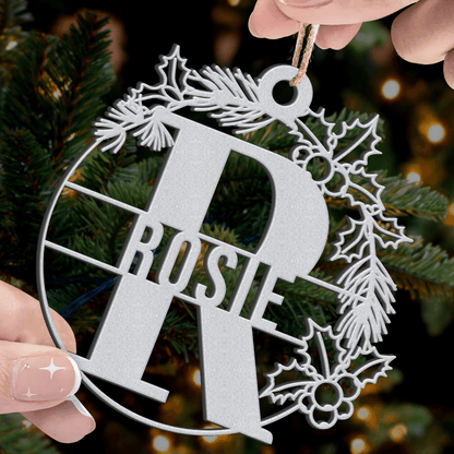 Personalized Christmas Metal Ornament - Custom Name Design
