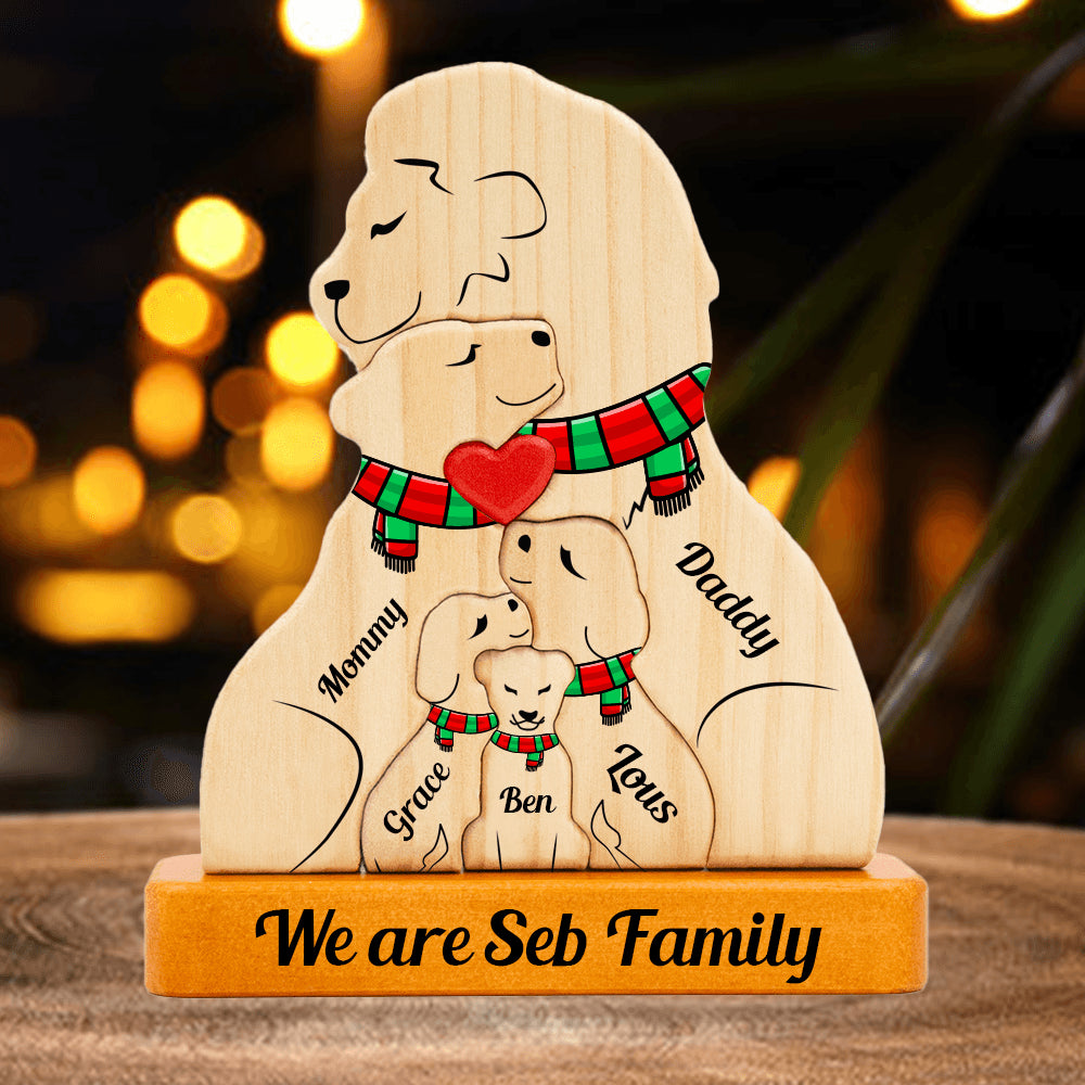 Personalized Lion Family Puzzle - Christmas Family Keepsake