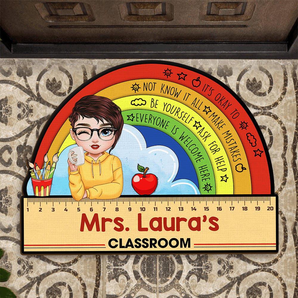 Custom Shape Teacher Doormat - Personalized Classroom Decor