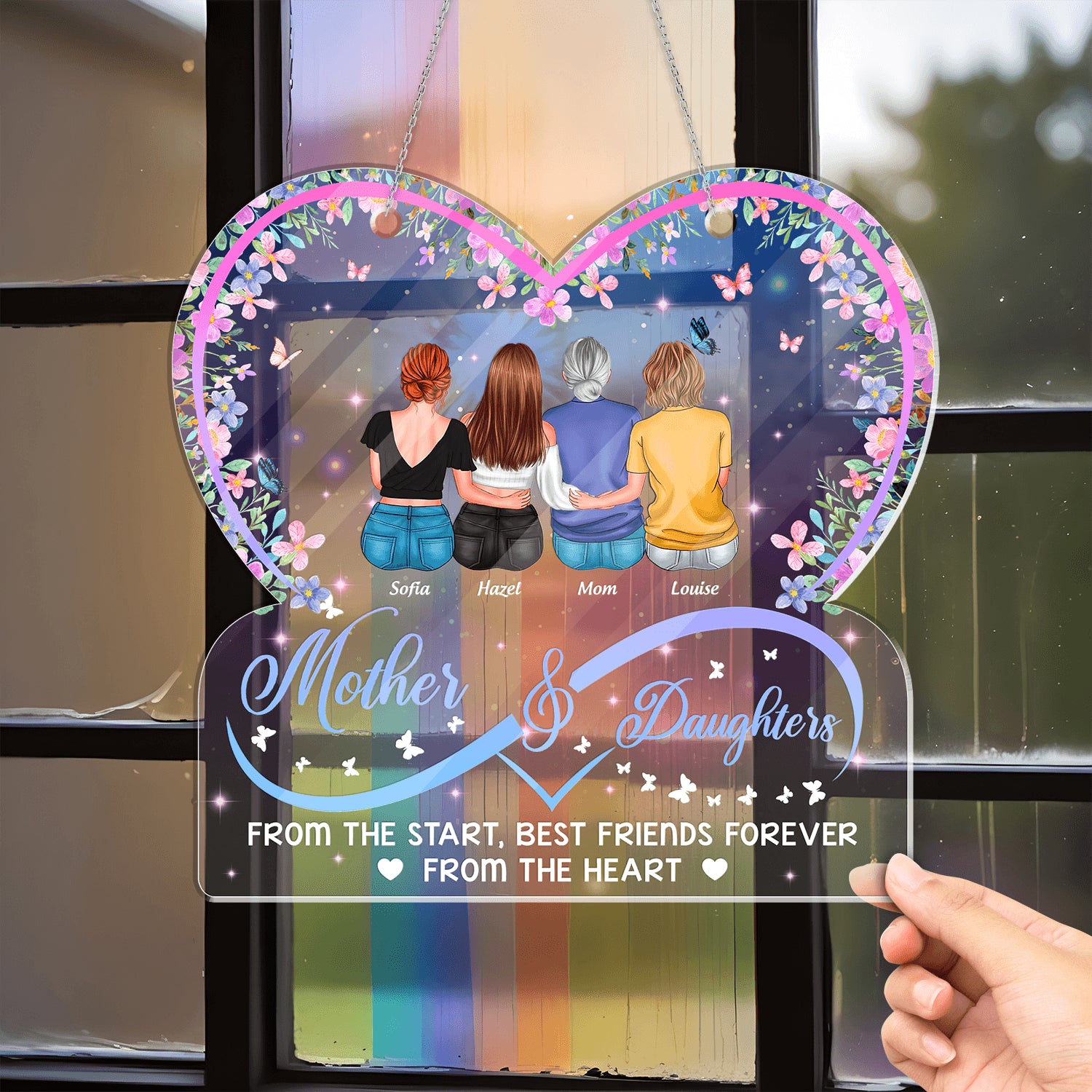 Mother Daughters Acrylic - Personalized Window Hanging Acrylic