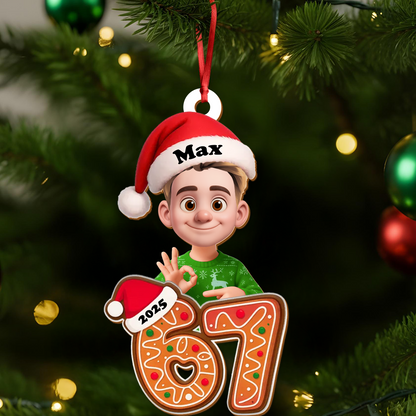 Custom '6 7' Six Seven Slang Meme For Kids Teenagers - Wood Ornament 2 Layered