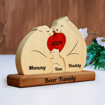 Chubby Bear Family Puzzle - Wooden Pet Carvings