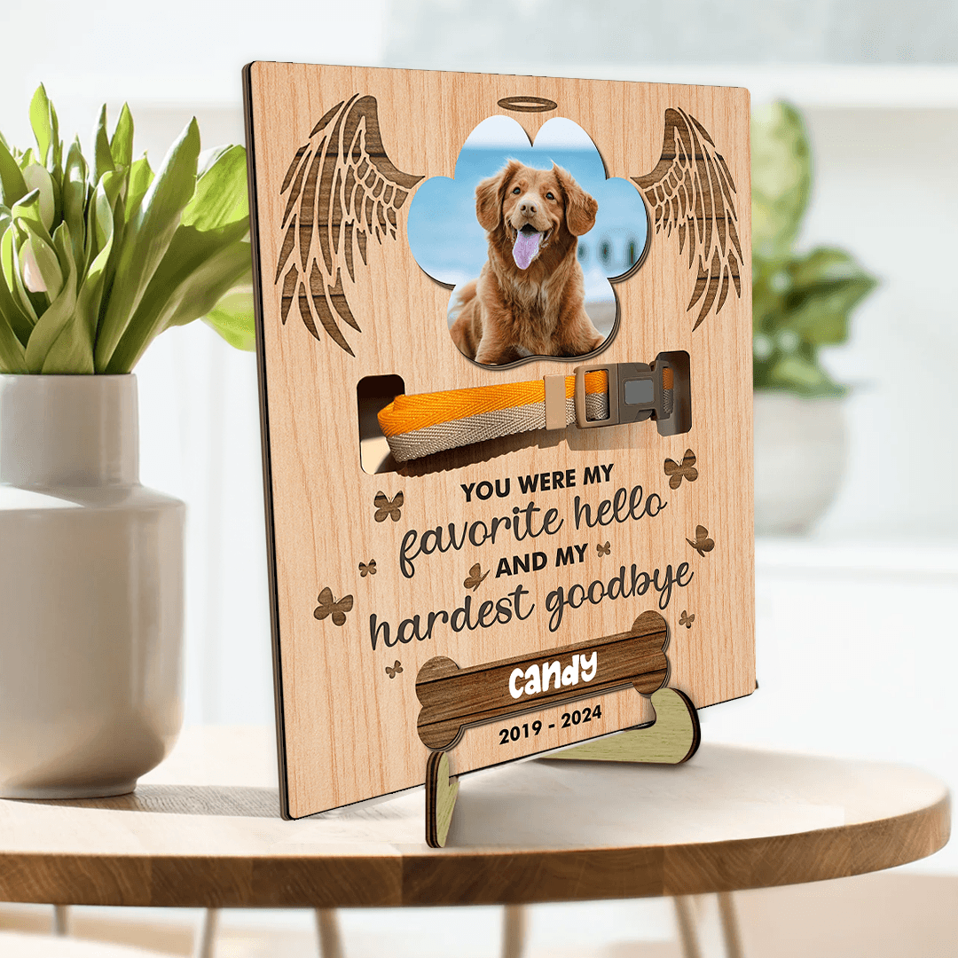 Memorial Pet Collar Sign - Dog Memorial Frame With Collar Holder