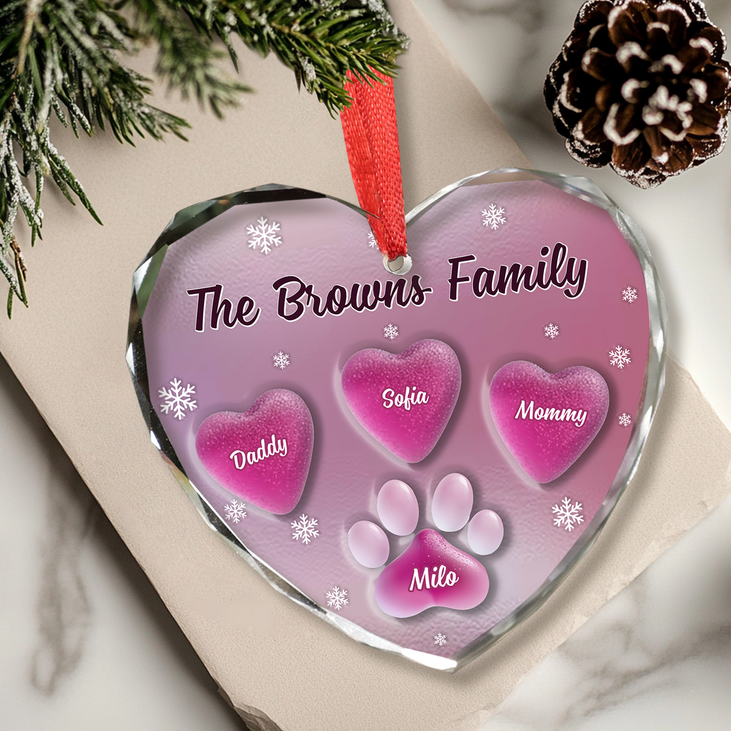 Personalisiertes Weihnachtsornament „Unser erstes Weihnachten als Mr. &amp; Mrs.“ aus Kristallglas – Weihnachtsornament für Paare 