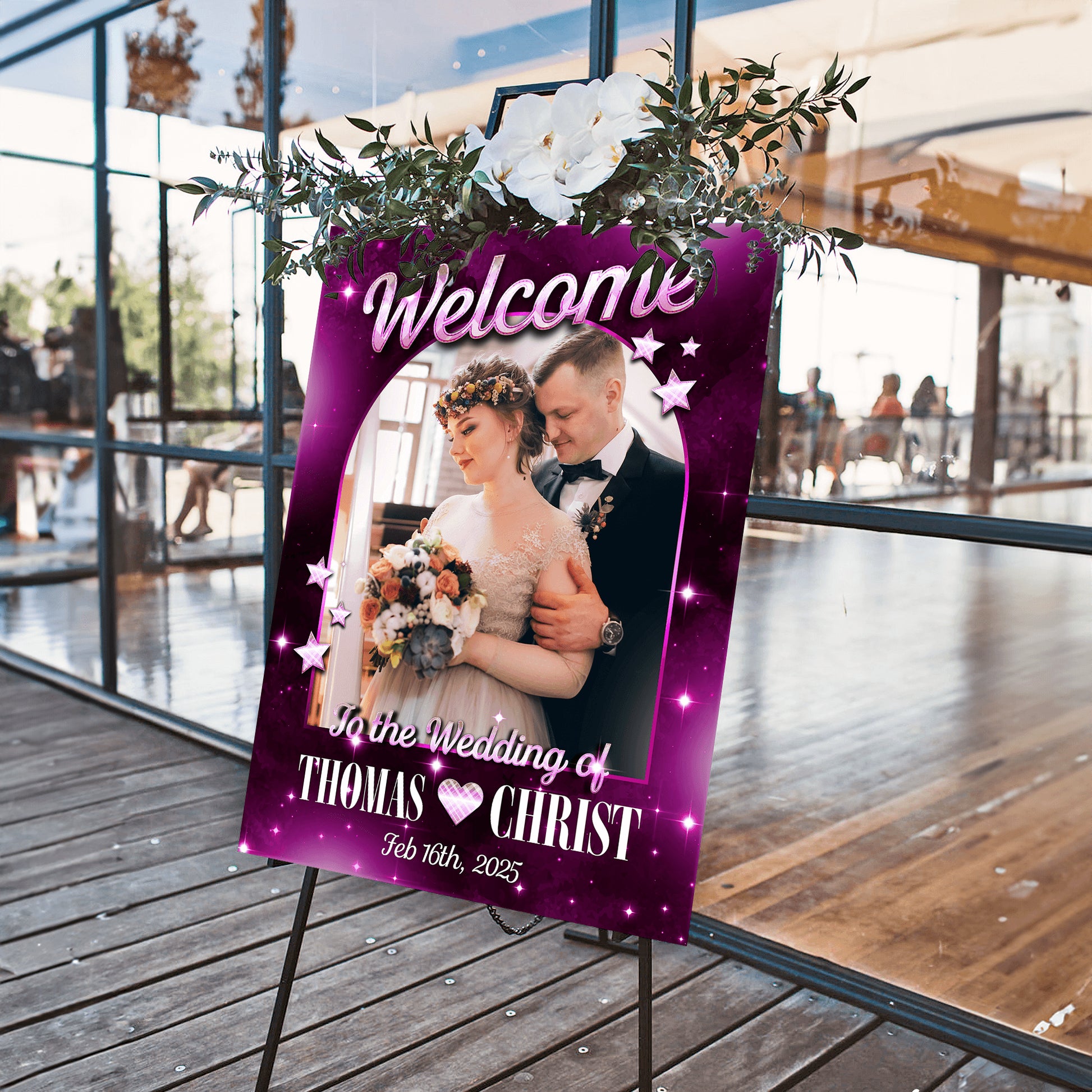 Glitter Wedding Welcome Sign - Welcome Wedding Sign