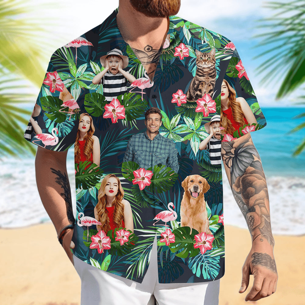 Personalized Tropical Photo Name - Custom Hawaiian Shirt