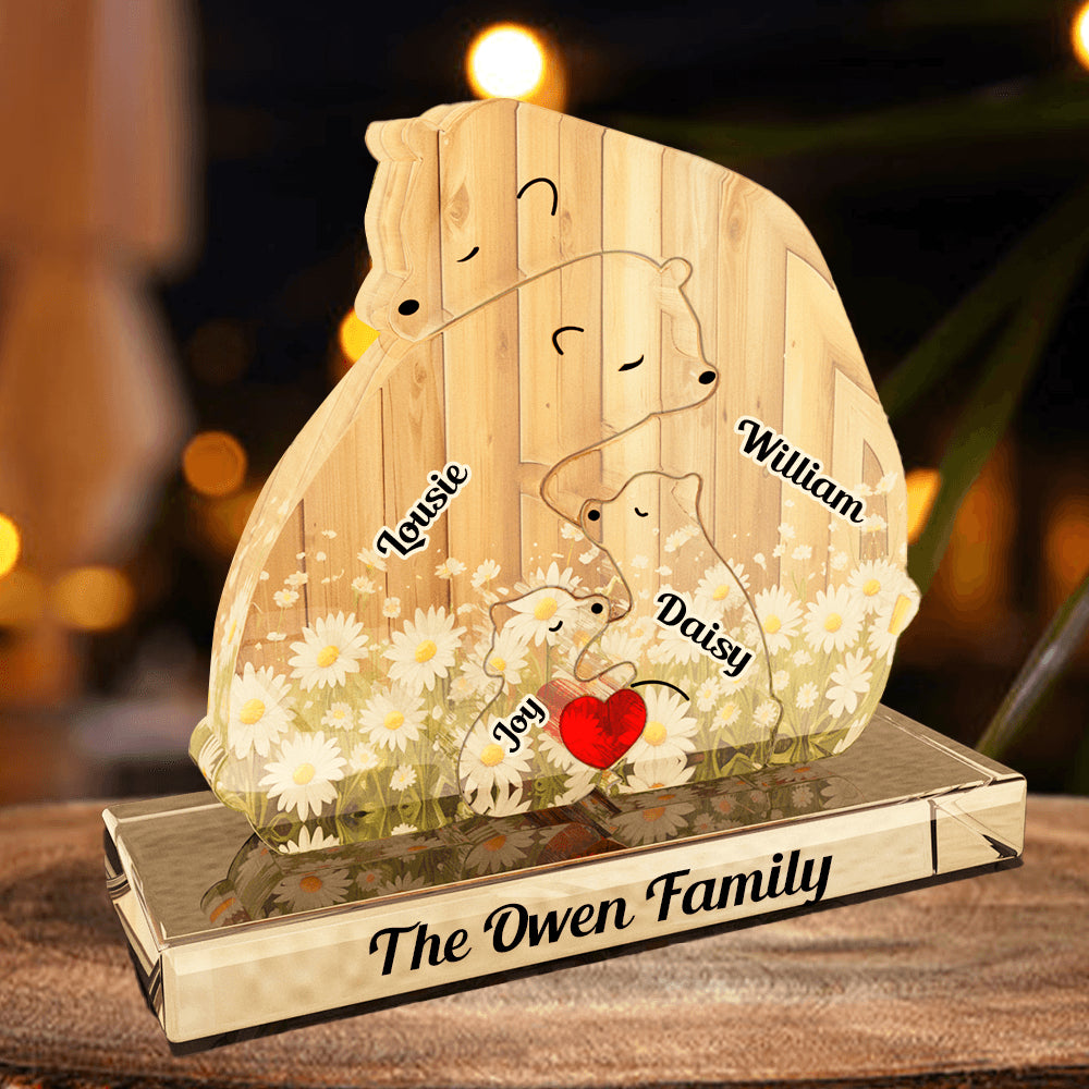 Personalized Acrylic Family Bear Puzzle - Family Keepsake Christmas