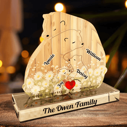 Personalized Acrylic Family Bear Puzzle - Family Keepsake Christmas