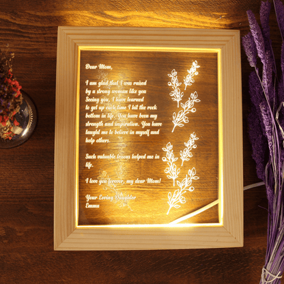 Personalized Hand-Written Letter Night Light - Mother's Day Gift