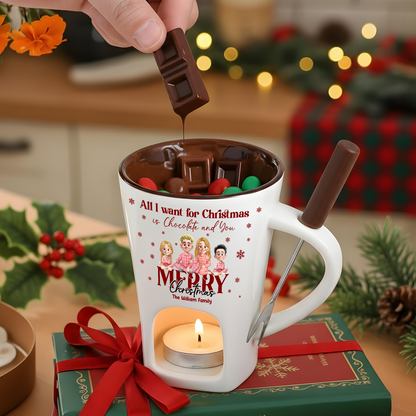 All I Want For Christmas - Hot Chocolate Fondue Mug – Custom Coffee Mug, Unique Christmas Gift
