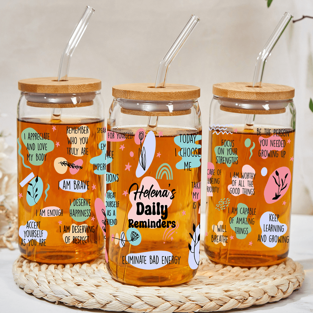 Custom Name Daily Reminders Tumbler - Mental Health Affirmations Gift
