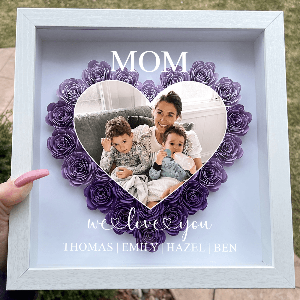Personalized Shadow Box With Photos - Mom Gift ILY