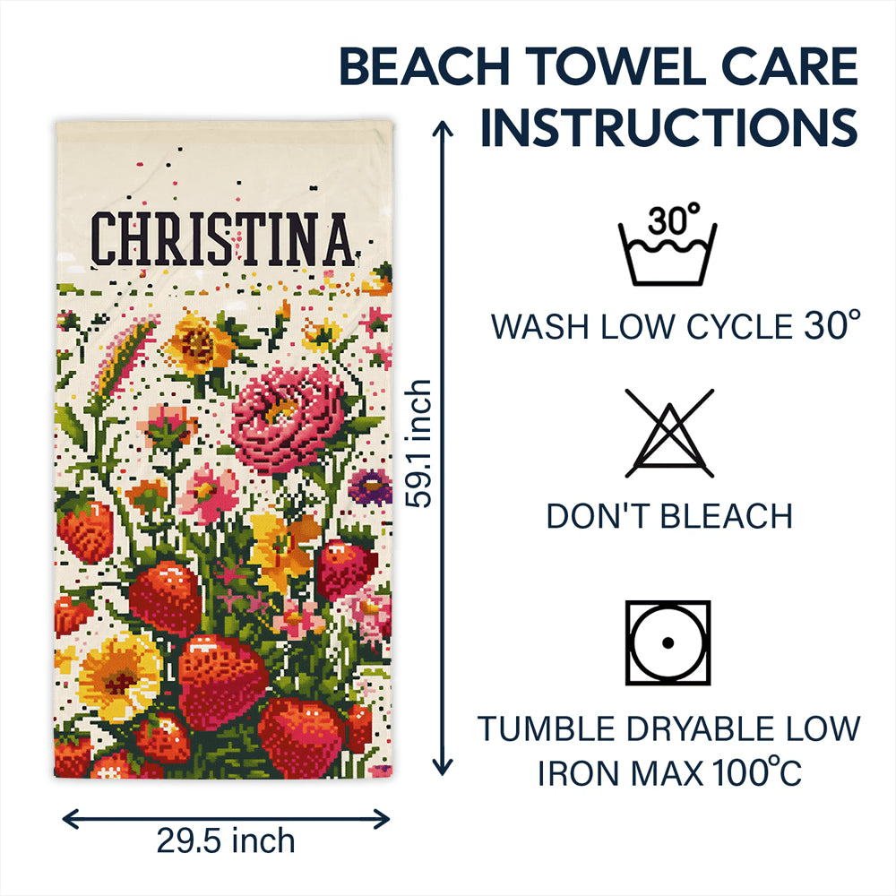 Personalized Beach Towel - Custom Name Pool Summer Towel