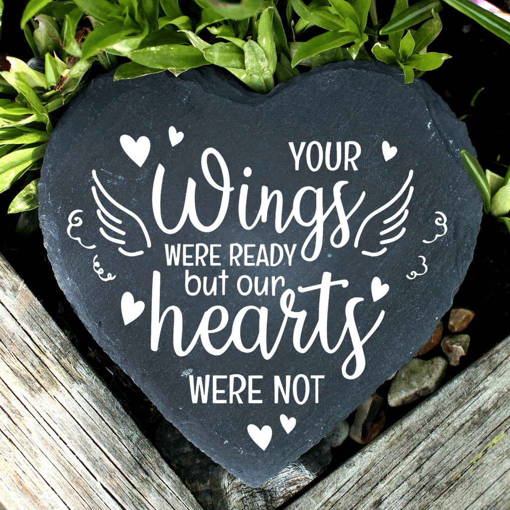 Your Wings Were Ready - Personalized Memorial Garden Stone