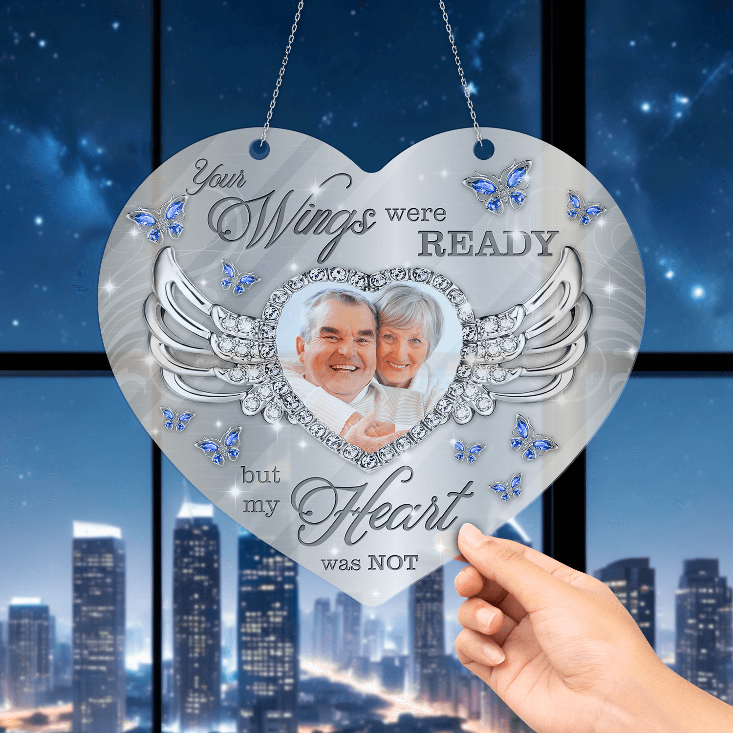 Your Wings Were Ready - Memorial Hanging Acrylic - Personalized