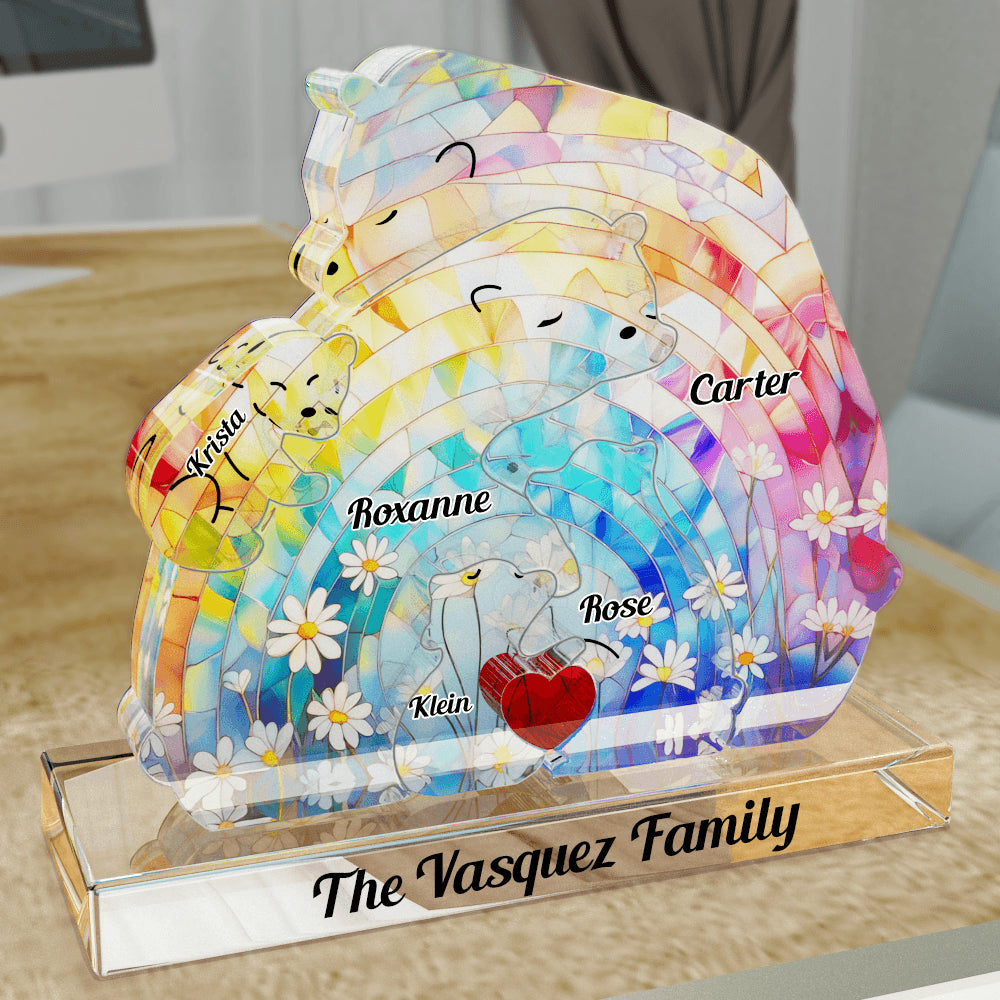 Lovely Bear Family Hug Acrylic - Acrylic Bears Family Pet Carvings