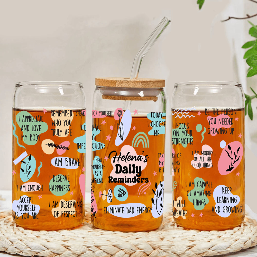 Custom Name Daily Reminders Tumbler - Mental Health Affirmations Gift