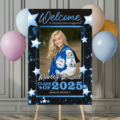 Custom Class Of 2025 Custom Photo - Graduation Party Welcome Sign - Custom Photo Grad Party Sign - Personalized Graduation Decoration - Graduation Poster