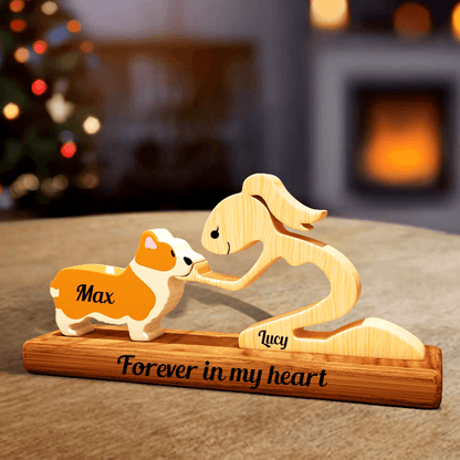 Personalized Dog Breeds Wood Carvings With Base - Custom Name Puzzle