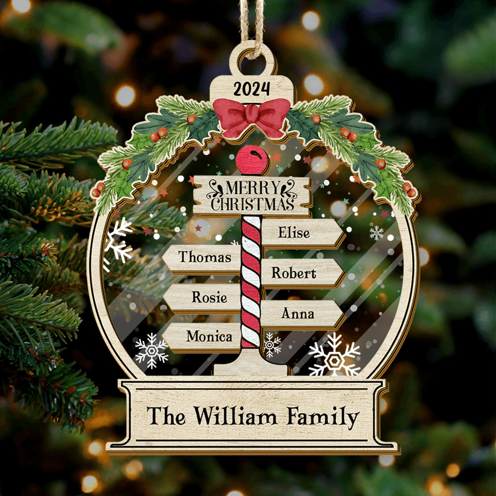 Personalized Family Christmas Ornaments - Custom Family Name Tree