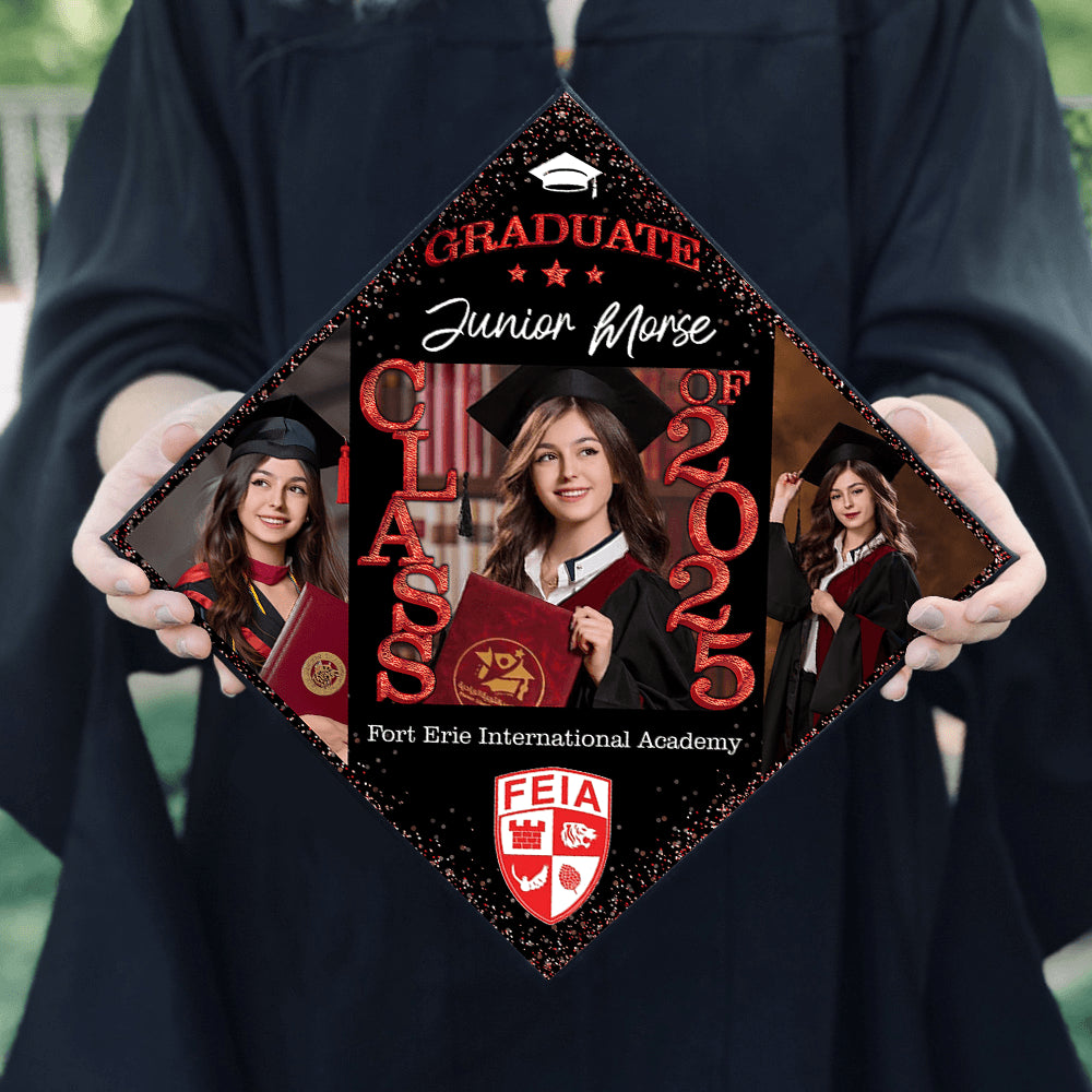 Glitter Personalized Grad Cap - 2025 Grad Decoration For Cap