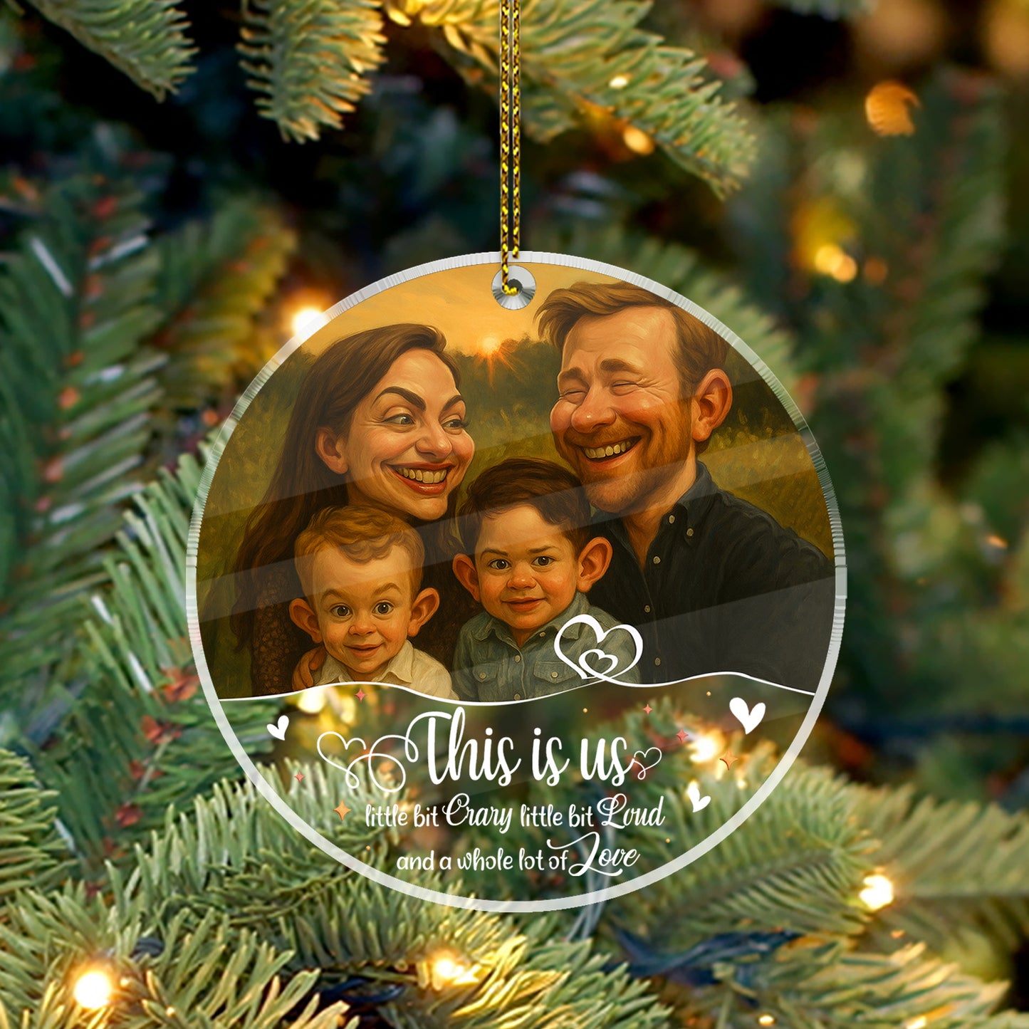 Caricature Art For Funny Couples - Personalized Custom Acrylic Ornament