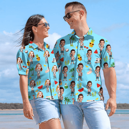 Custom Face Hawaiian Shirt - Personalized Beach Shirt Gift
