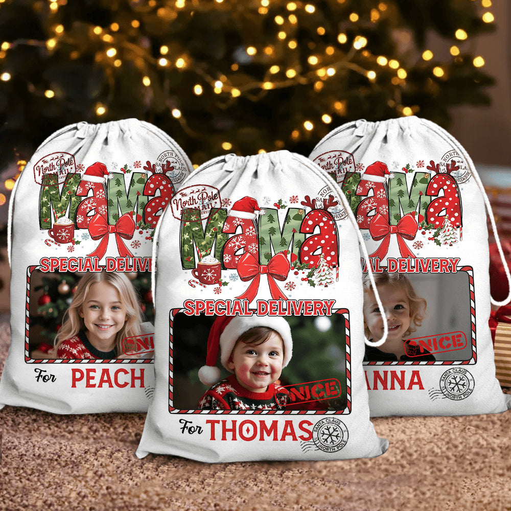 Personalized Mama Nana Christmas Bag - Santa Claus Gift Present Sack