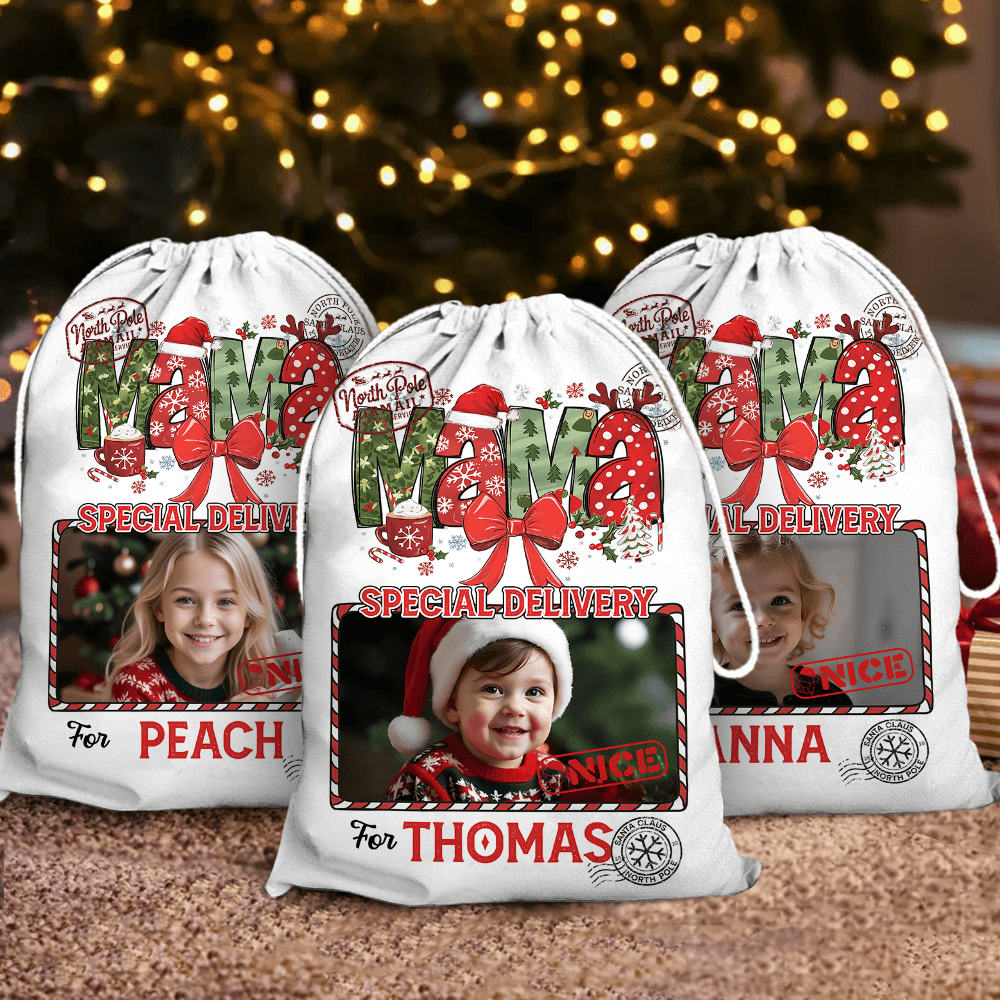 Personalized Mama Nana Christmas Bag - Santa Claus Gift Present Sack