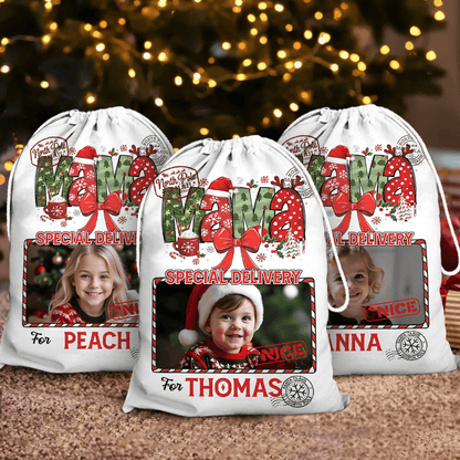 Personalized Mama Nana Christmas Bag - Santa Claus Gift Present Sack