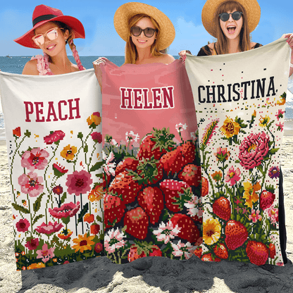 Personalized Beach Towel - Custom Name Pool Summer Towel