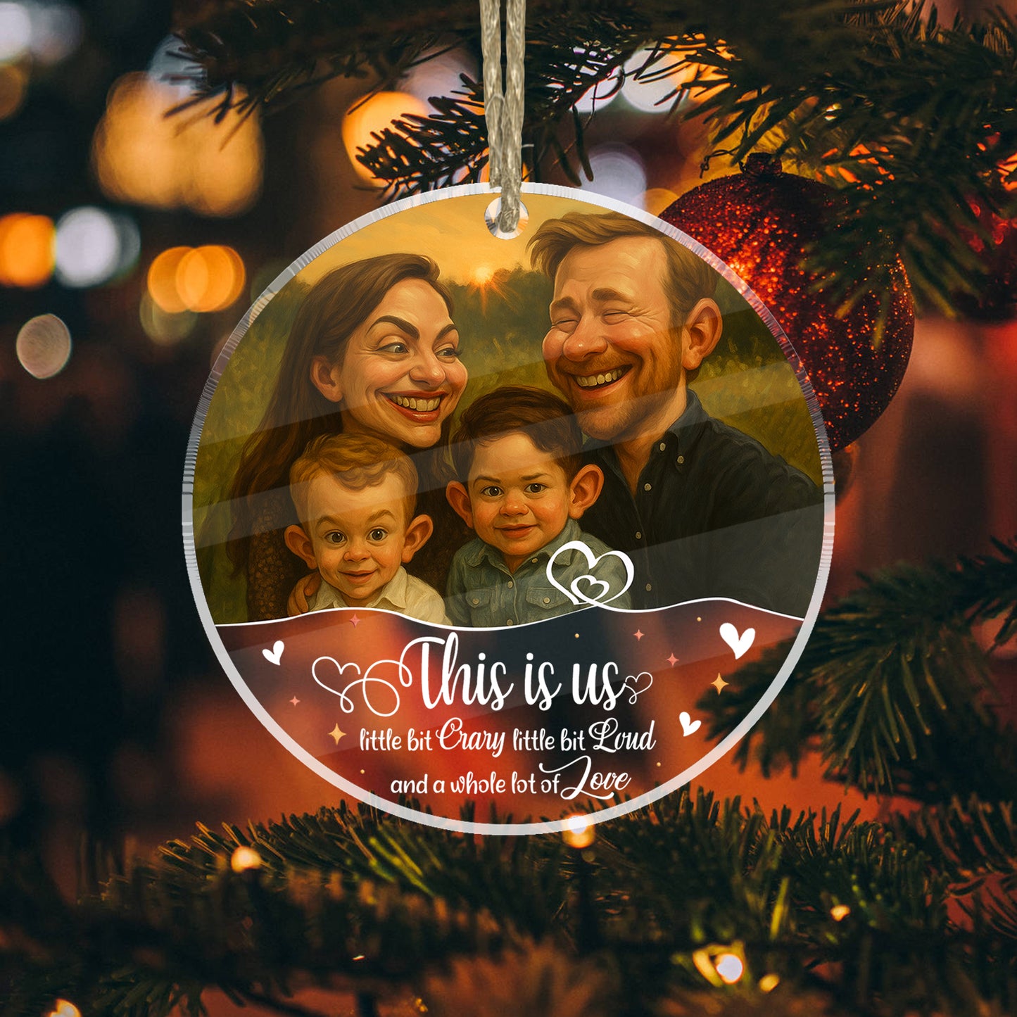 Caricature Art For Funny Couples - Personalized Custom Acrylic Ornament