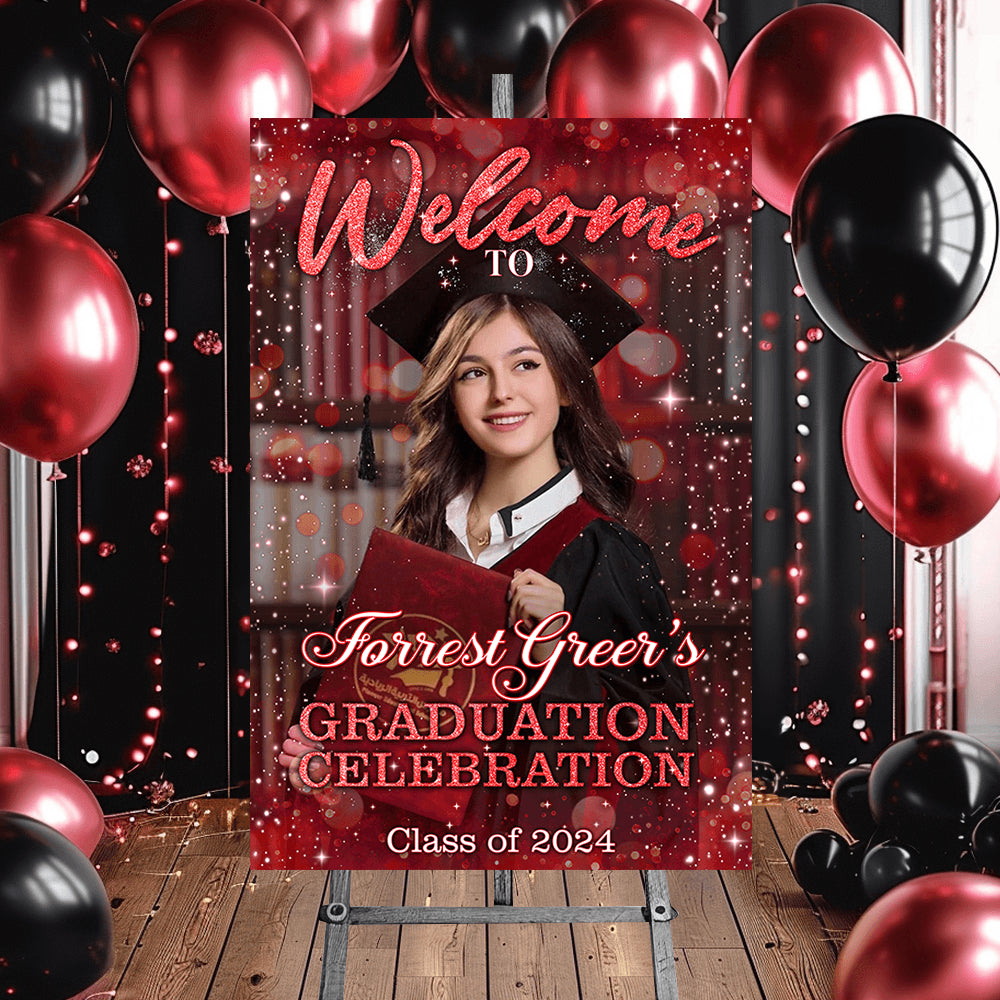 Custom Graduation Party Sign - Personalized Photo Grad Sign