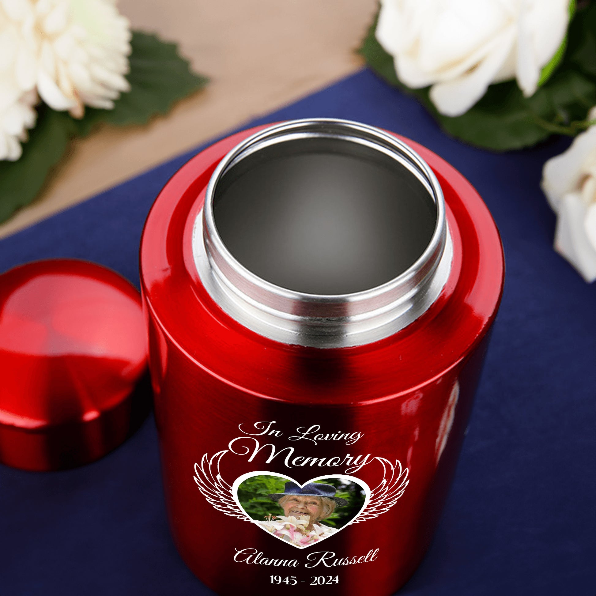 In Loving Memories Keepsake Urn for Ashes - Stainless Steel Urn