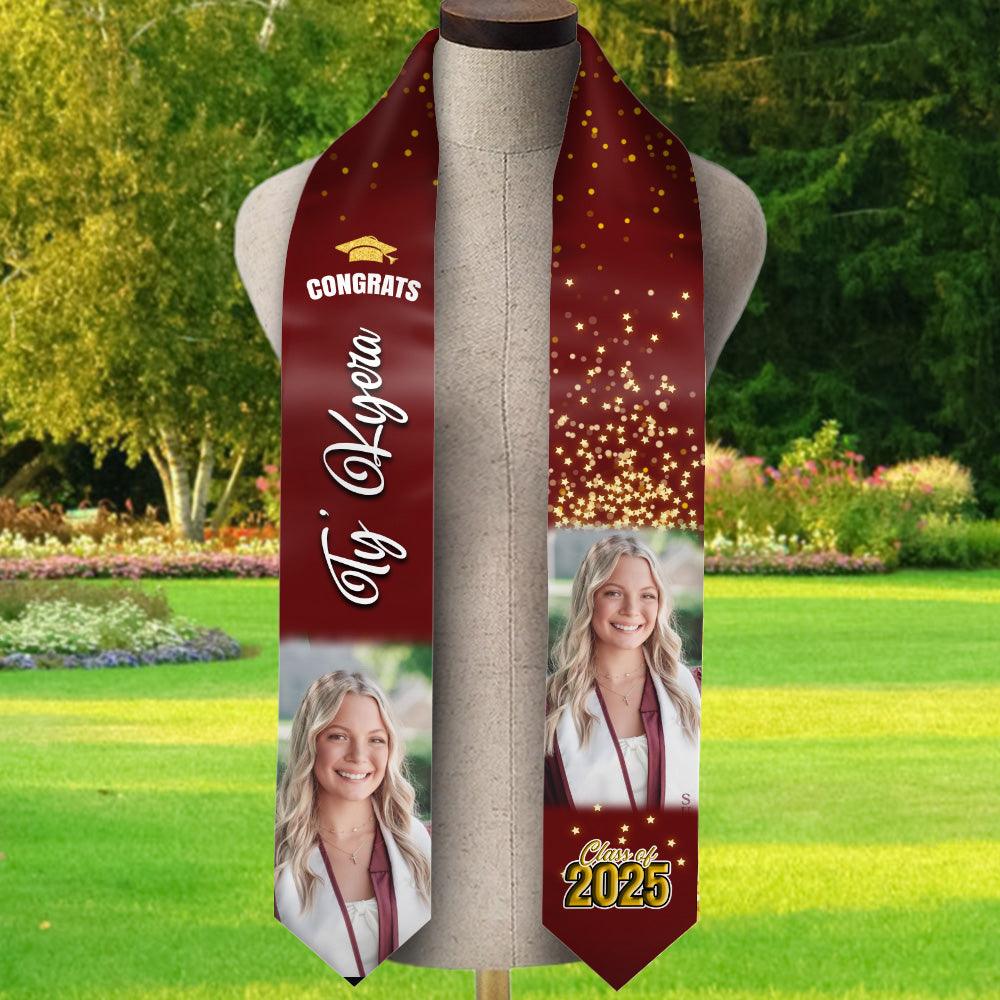 Congrats Graduation Stoles With Photo - Class of 2025 Gift