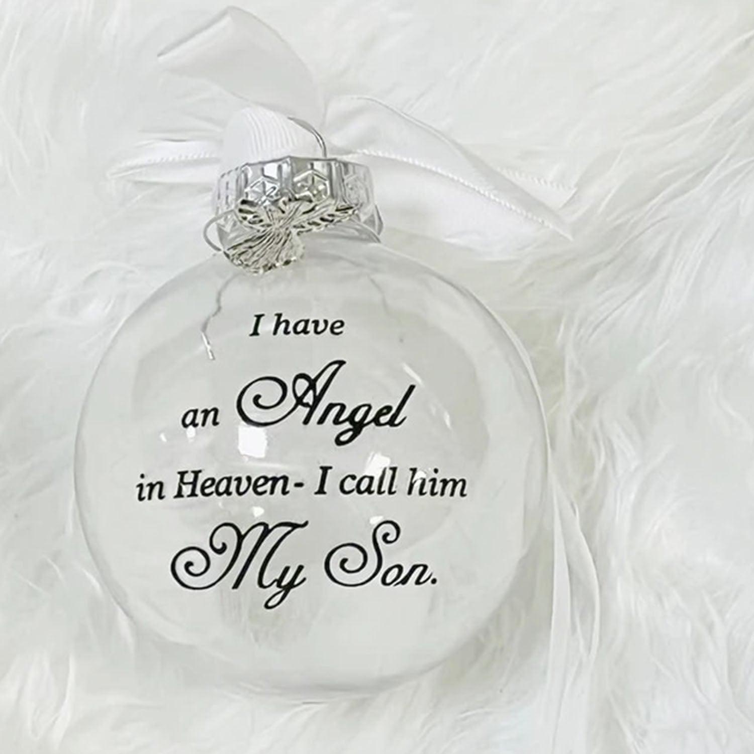 In Heaven Relatives Ornament - Feather Plastic Ball - Christmas Decor