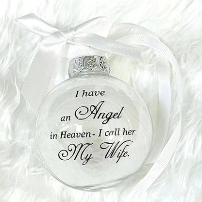 In Heaven Relatives Ornament - Feather Plastic Ball - Christmas Decor