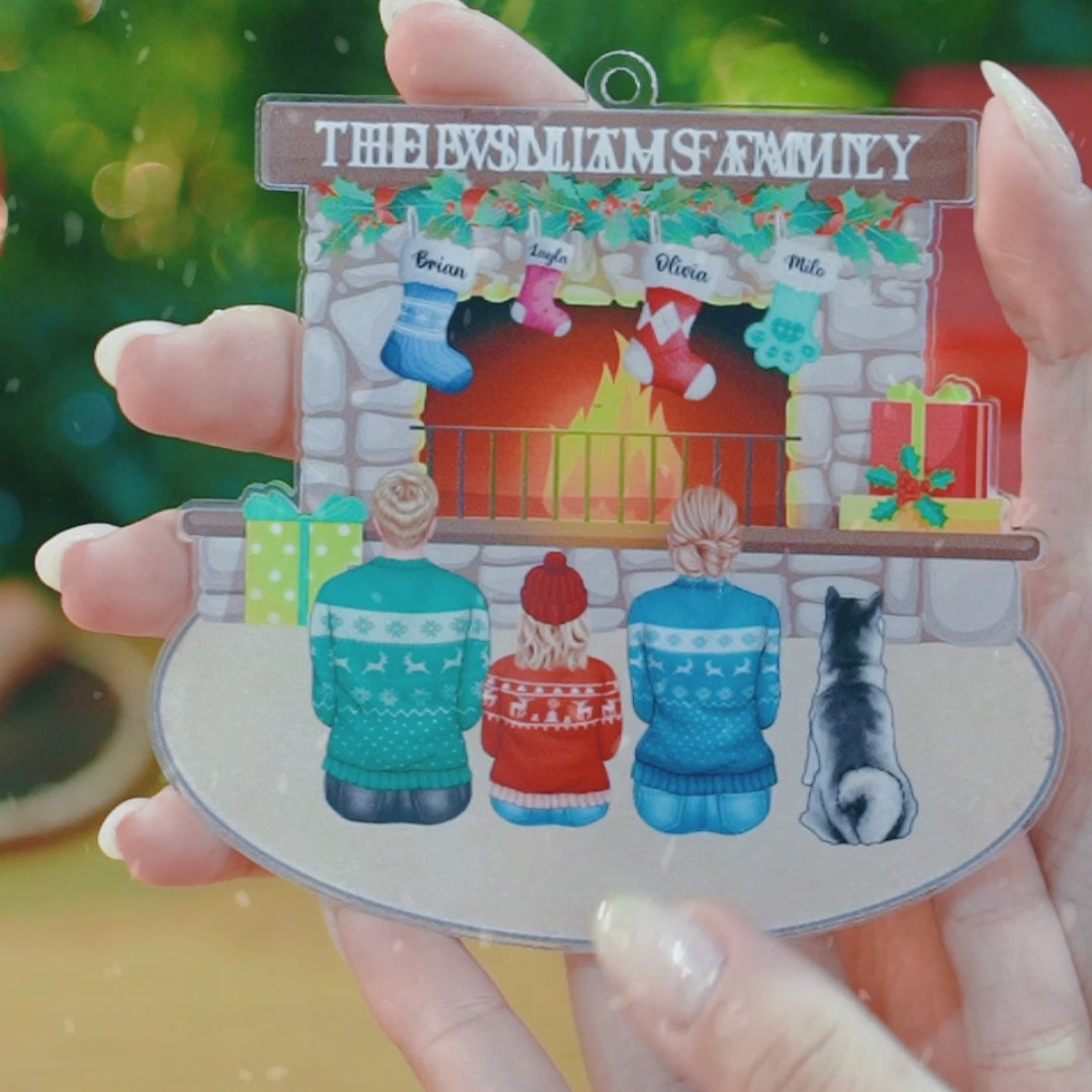 Family Dogs Acrylic Ornament - Personalized Custom Shape Acrylic