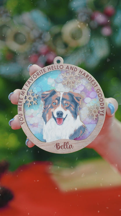 My Hardest Goodbye Memorial Ornament - Custom Shape Wood and Acrylic Ornament