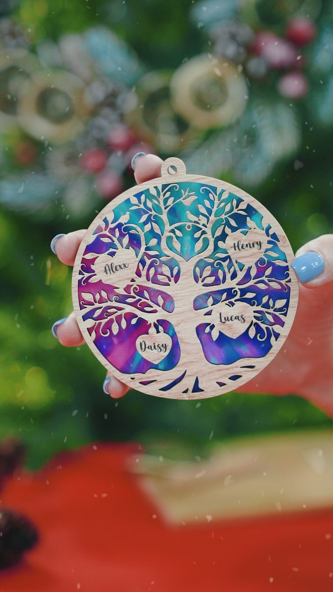 Family Life Tree Suncatcher Ornament - Personalized Gift