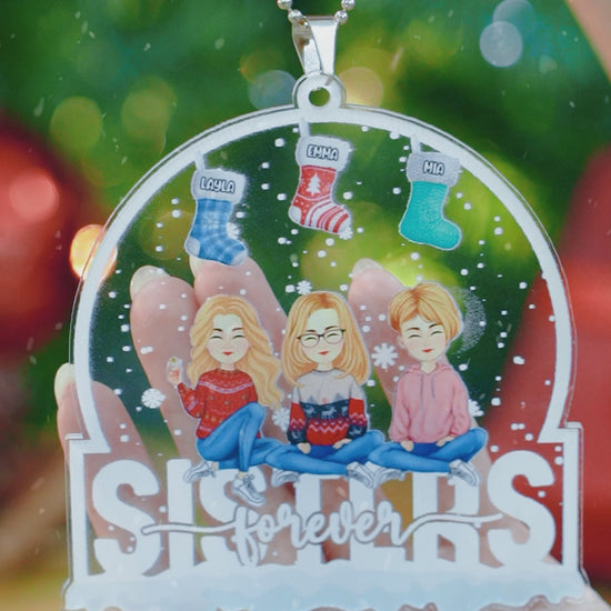 Family Stocking Snowball Together - Personalized Acrylic Ornament