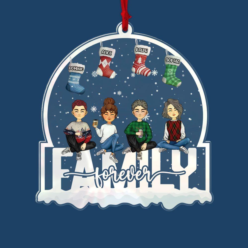 Family Stocking Snowball Together - Personalized Acrylic Ornament