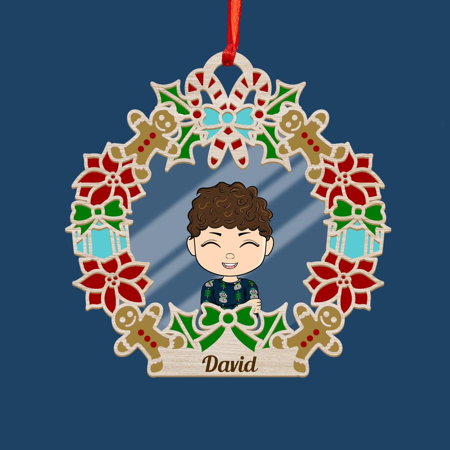 Weihnachtsschmuck für die ganze Familie, Kranz, Holz- und Acrylschmuck in individueller Form 