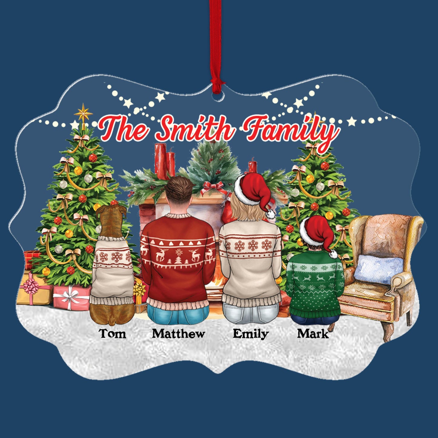 Family Name Christmas Gifts - Personalized Acrylic Ornament