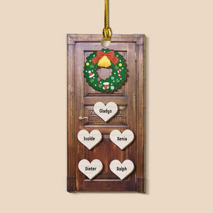 Christmas Wreath Ornament - Custom Shape Wood Ornament Door Decor