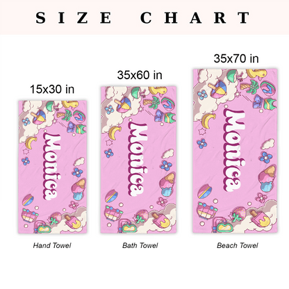 Personalized Beach Towel Name - Custom Name Summer Pool Towel