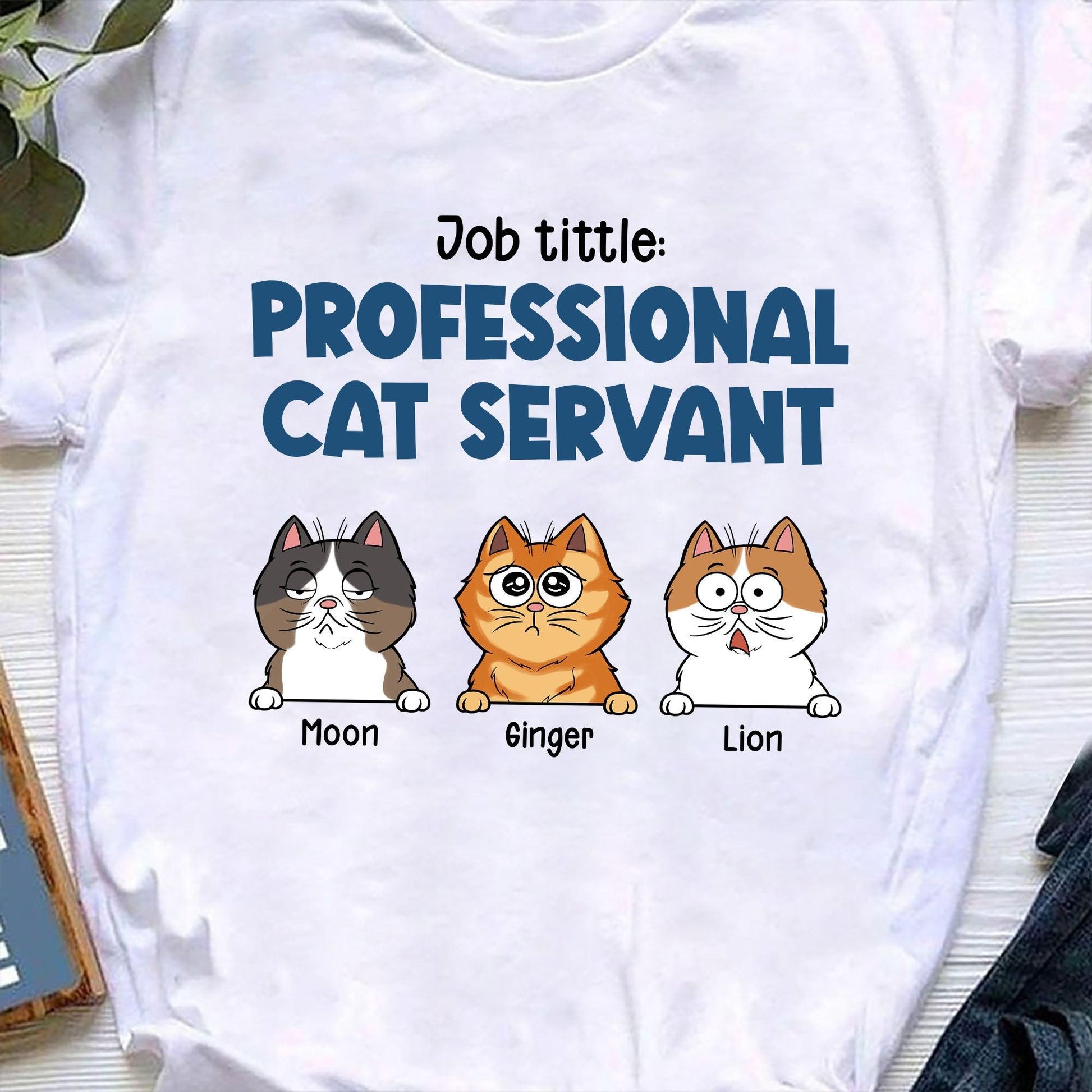 Personalized Cat Servant T-Shirt - Personalized Custom Unisex T-Shirt